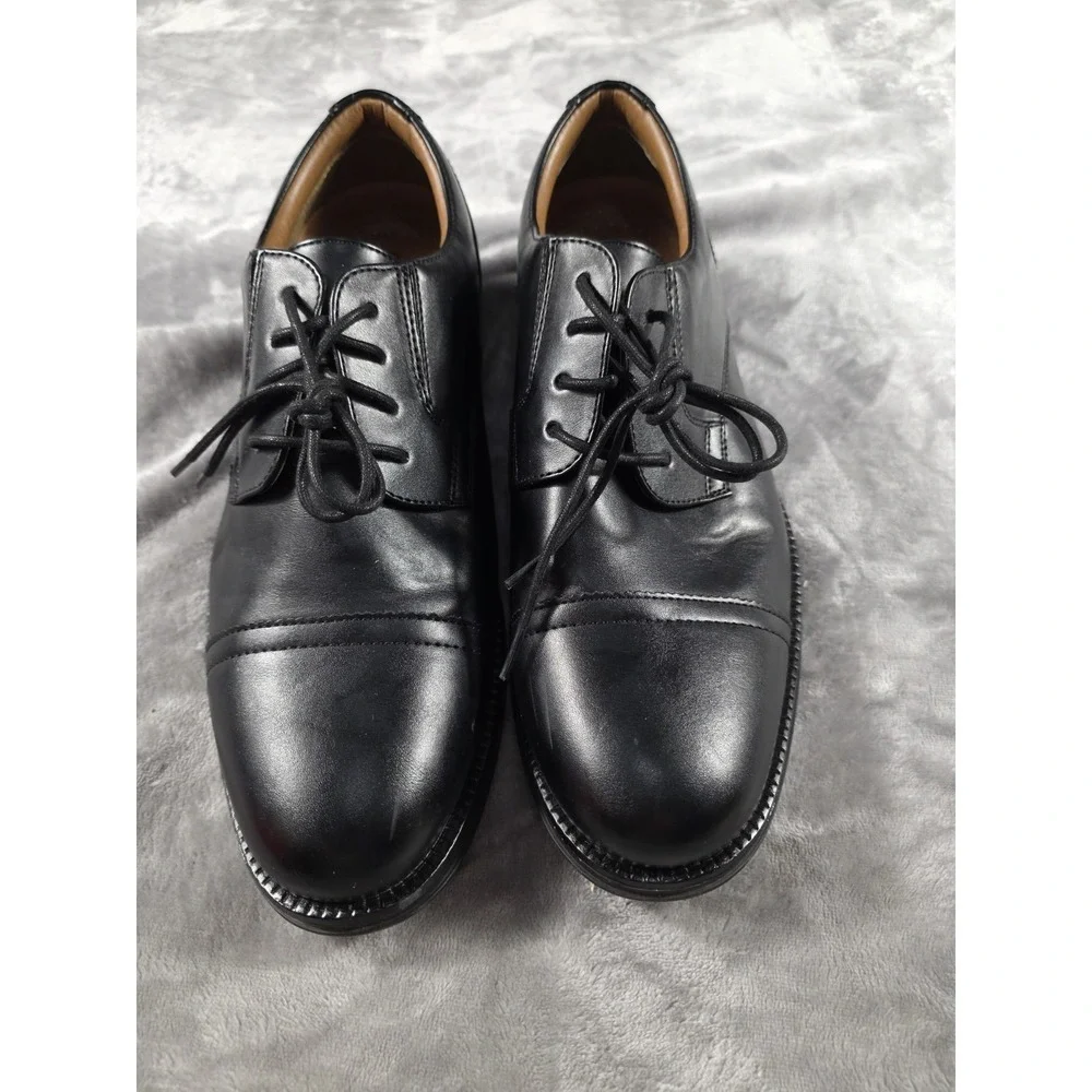 Dockers Gordon Black Faux Leather Cap‎ Toe Oxford Dress Shoes Men's 9 Wide